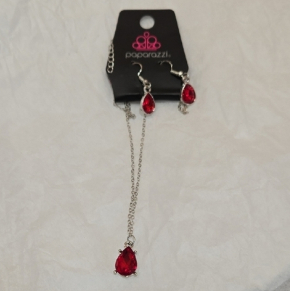 SALE! Paparazzi Red Teardrop Jewelry Set